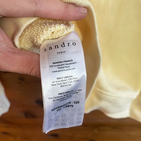 Sandro Paris Yellow Sweatshirt Walk to the Sun Size 0 - Picture 7 of 9